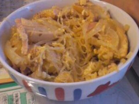 車麩と春雨の丼